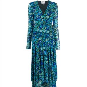 Ganni mesh wrap dress